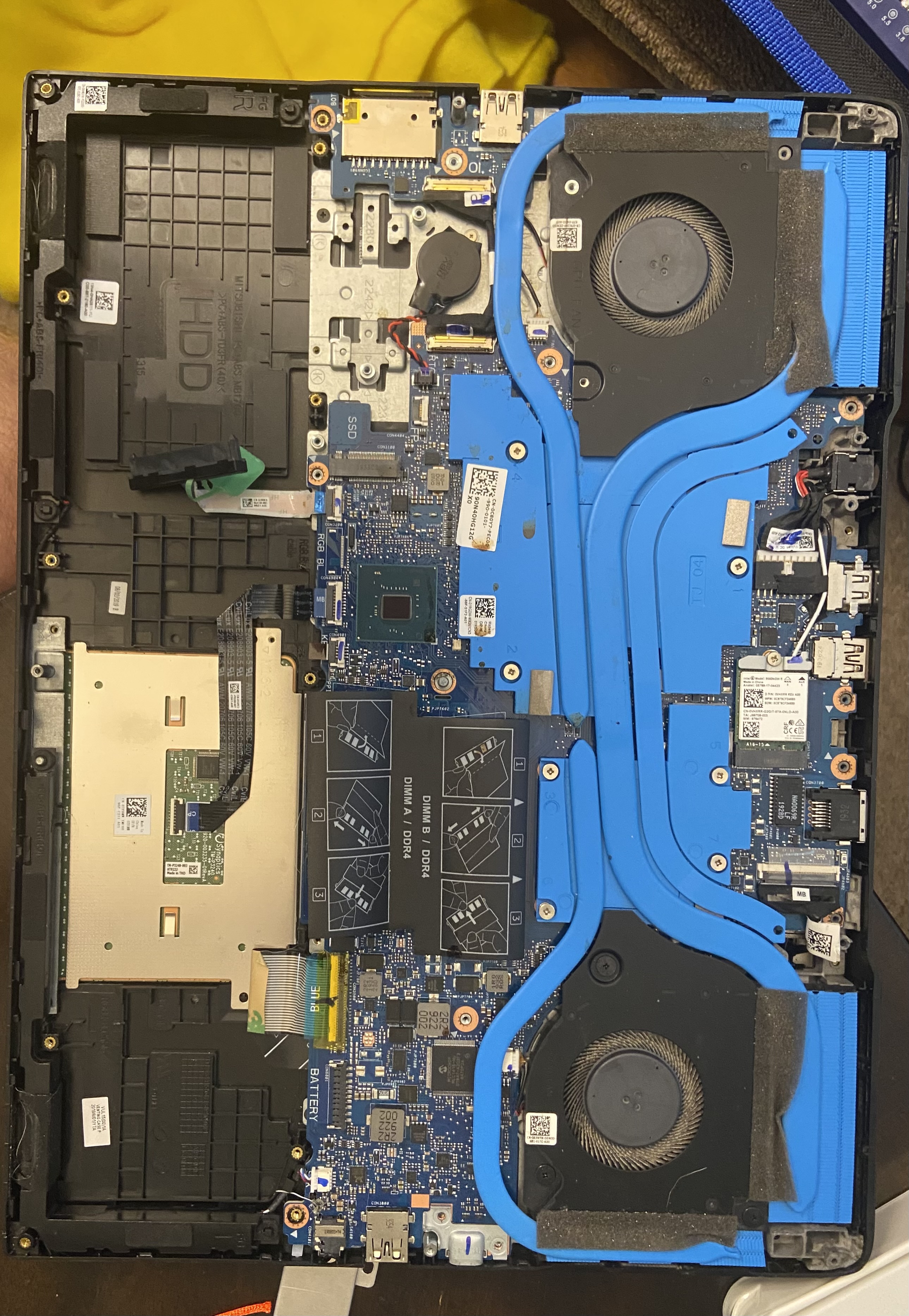 Donor laptop hardware used during the repurposing process